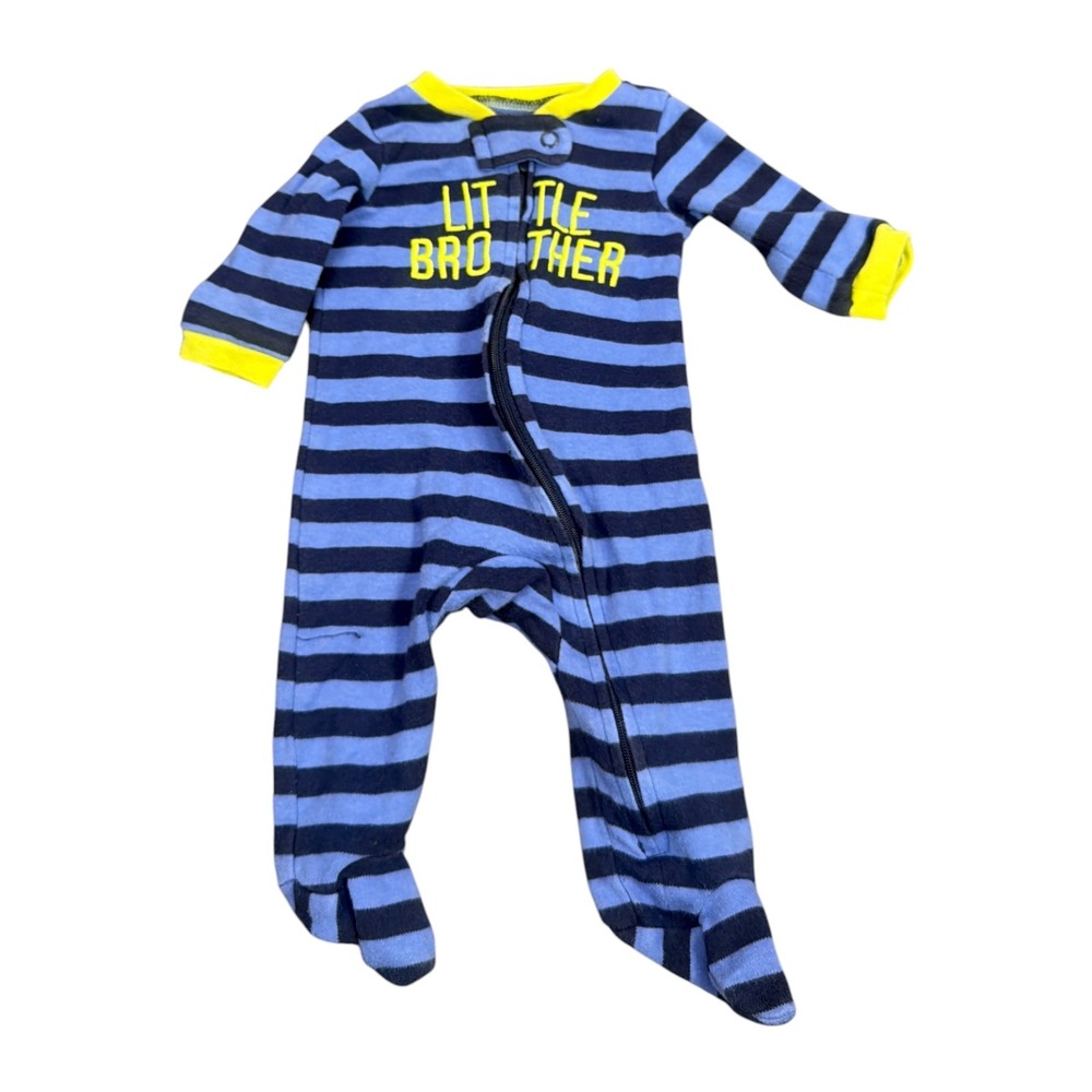Just One You by Carters Little Brother Striped Footed Sleeper Blue Yellow NB